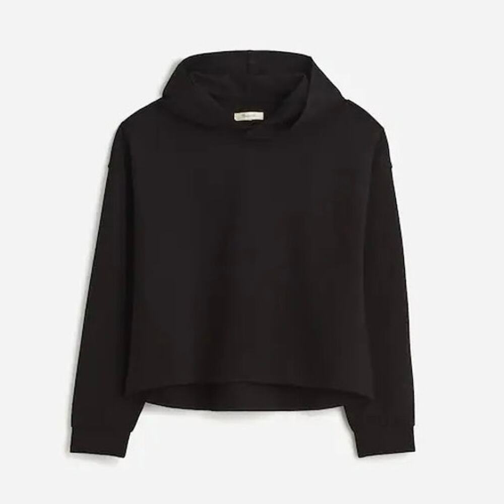 Madewell Ponte Hoodie Sweatshirt Jet Black Size XXS NWT